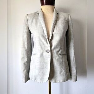 J. Crew Lightweight Super 120s Wool Grey Blazer. Size 2